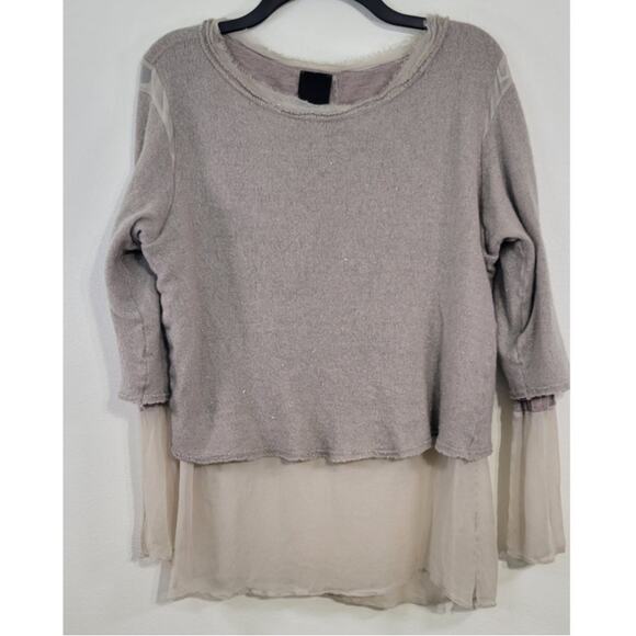 Heather Sweater Womens X-Large Layered Wool Cashmere Blend Boho Cottagecore - Picture 1 of 9